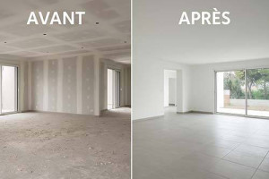 Photo de galerie - Peintures mur et plafond + pose carrelage 