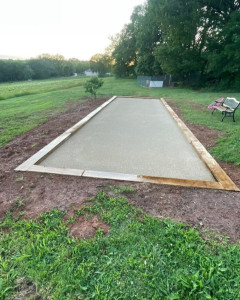 Photo de galerie - Création d'un espace pétanque avec Led intégré 