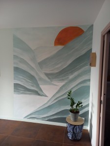 Photo de galerie - Travaux de decoration d'une chambre et pose d'un papier panoramique 