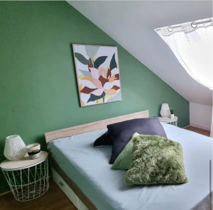 Photo de galerie - Travaux de remise en état des murs ( papier peint de base ) / peinture et décoration.