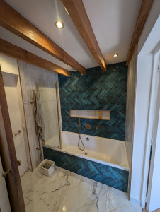 Photo de galerie - Salle de bain complète, placo, carrelage, plomberie, finition...