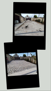 Photo de galerie - Pose pavés parisien de 10kg en moyenne sur 15cm de béton. 
Terrassement et le jointoiement, on été réalisés par le client, après. 