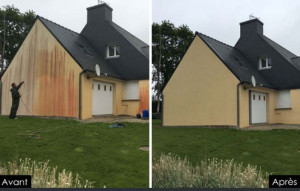 Photo de galerie - Nettoyage des façades et pignons.
Démoussage des toitures.