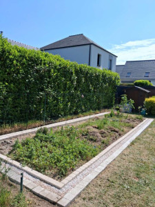Photo de galerie - Création de bordures pour la délimitation d'un carré potager 