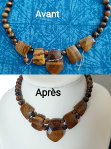 Photo de galerie - Je répare vos bijoux cassés ou abîmés. Par exemple changer le fil, le cordon ou le fermoir, rajouter des perles, améliorer la solidité ou le style. Sur devis. Redonnez une seconde chance à vos bijoux !