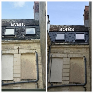 Photo de galerie - Remplacement d'ardoise et des deux velux 