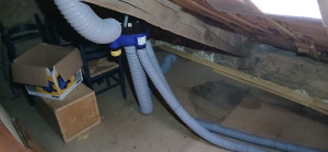 Photo de galerie - Installation complète d'une VMC avec carottage dalle en béton 