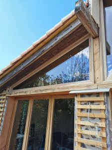 Photo de galerie - Fabrication et pose d'imposte en chêne. 