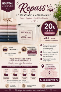 Photo de galerie - Le repassage de votre linge, réalisé à mon domicile. Vous pourrez déposer puis récupérer votre linge selon les modalités convenues.
