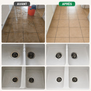 Photo de galerie - Décapage évier et carrelage de sol