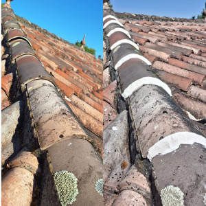 Photo de galerie - Scellage et jointage d'une ranger de tuile / étanchéité. 