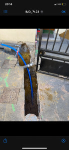 Photo de galerie - Remplacement tuyau de plomb, par un tuyau PE, arrivée d’eau générale 