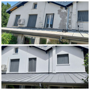 Photo de galerie - Réparation façade plus mise en peinture 