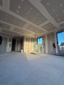 Photo de galerie - Réalisation de la pose et implantation du placo/ puis bandes.