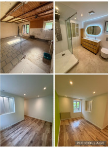 Photo de galerie - Création salle de bains avec bureau 