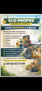 Photo de galerie - Vider maison cave, grenier, le local enlèvement d’encombrant avec attestation. Déchetterie photo avant après sur demande.