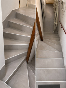 Photo de galerie - Escalier carrelage posé