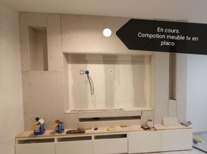 Photo de galerie - Composition meuble tv sur meuble bas. 

