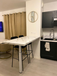 Photo de galerie - Modification de l'interrupteur vertical en horizontal et pose du mange-debout