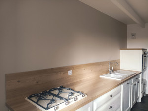 Photo de galerie - Cuisine, en marrron clair choisi par ma cliente