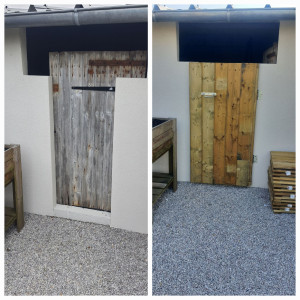 Photo de galerie - Réalisation d'un porte en bois 