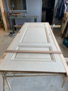 Photo de galerie - Porte en sapin+huisserie sapin en lamellé collé 