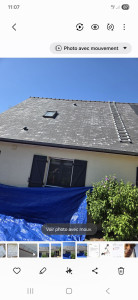 Photo de galerie - Traitement et décapage, toiture fibreaux 
Avant résine coloré.