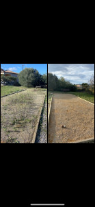 Photo de galerie - Nettoyage d’un terrain de pétanque 