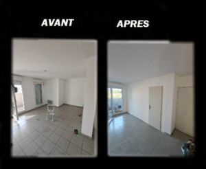 Photo de galerie - Séparation d'une pièce avec cloison en placo + jointement, peinture et pose d'une porte. 