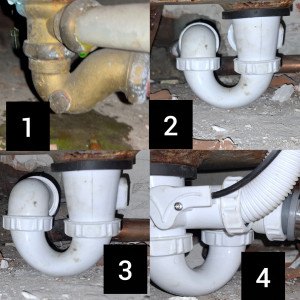 Photo de galerie - Dépose de l’ancien siphon de baignoire et remplacement par un siphon neuf