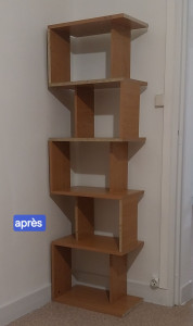 Photo de galerie - Un bureau récupéré s’est transformé en étagère.
j’aime utiliser les objets à d’autres fins que leur première destinée 