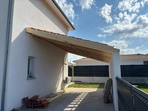 Photo de galerie - Carports, pour garage plus mur, ossature, bois, isolé et barder