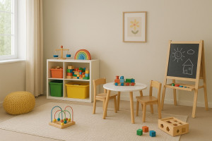 Photo de galerie - Réorganisation chambre de jeux d enfant ( jumeaux de 3 ans )