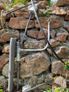 Photo de galerie - Creation d’une alimentation pour un robinet d’arrosage,sur acier galvanisé,raccord gebo et raccords TH pour multicouche 