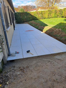 Photo de galerie - Pose Carrelage terrasse exérieur