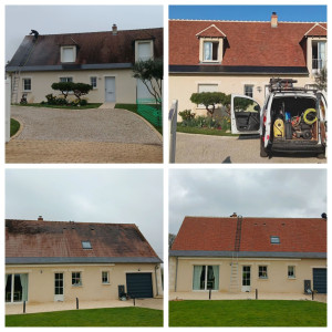 Photo de galerie - Nettoyage toiture + Application d'un hydrofuge
