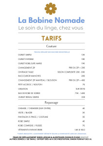 Photo de galerie - Tarifs Couture et Repassage