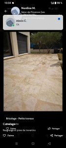 Photo de galerie - Pose carrelage travertin 