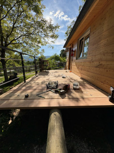 Photo de galerie - Réalisation terrasse en MELEZE 