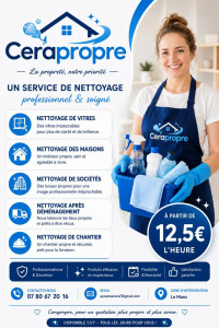 Photo de galerie - Bonjour, je suis auto-entrepreneure spécialisée dans les services de nettoyage et d’entretien. J’interviens auprès des particuliers et des professionnels. Je réalise le nettoyage de logements, de bureaux, de locaux commerciaux, le nettoyage de fin de chan