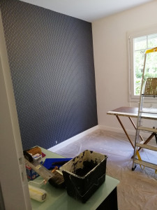 Photo de galerie - Pose de parquet + papier peint+ peinture mur,plafonds