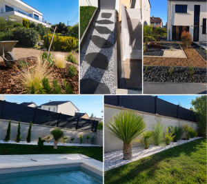 Photo de galerie - ESPRIT INTÉRIEUR RÉNOVATION — Création de jardins, gazon, plantations et décoration minérale. Travail soigné. 07 80 62 49 38