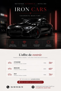 Photo de galerie - OFFRE SPÉCIALE RENTRÉE-NETTOYAGE INTÉRIEUR AUTO      Profitez de nos tarifs exceptionnels pour offrir un bon nettoyage à votre véhicule !     