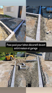 Photo de galerie - Pose pavé pour béton décoratif 