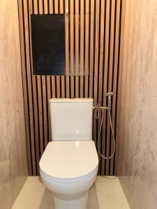 Photo de galerie - Installation d’un toillette et raccordement. Installation d’une douchette. 