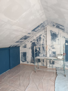 Photo de galerie - Lissage des murs et plafonds avant peinture 