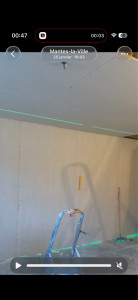 Photo de galerie - Murs placo + faux plafonds alignement spot au laser 