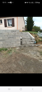 Photo de galerie - Creation escalier vers nouveau piscine