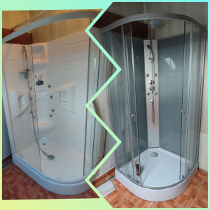 Photo de galerie - Changement d'une cabine de douche vieillissante par un modèle neuf et plus performant