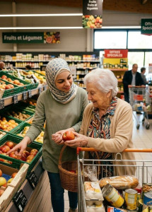 Photo de galerie - Accompagnement bienveillant pour faire les courses en toute sérénité.

